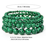 Green Malachite Beads Bracelet Natural Energy Stone Jewelry