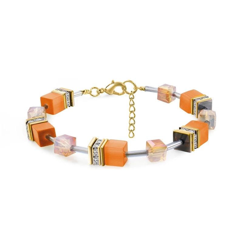 Colorful Square Stone Bracelet for Women Girls Crystal Friendship Jewelry