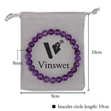 8mm Stone Beads Bracelet Natural Crystal Agates Jaspers Women Men Bangle