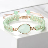 Bohemian Natural Gem Stone Bracelets For Women - Adjustable Beads Charm Bracelet