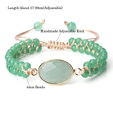 Bohemian Natural Gem Stone Bracelets For Women - Adjustable Beads Charm Bracelet