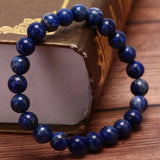 Lapis Lazuli Beads Bracelet Unisex Bangle 8mm