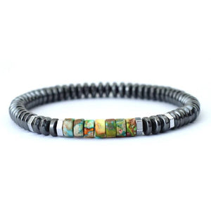 Men's Hematite Emperor Stone Bracelet 6mm Beaded Wristband