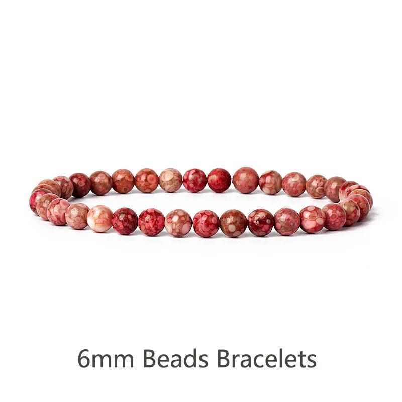Reiki Chrysanthemum Stone Bracelets 6/8/10mm Quartzs Energy Stone Bracelet