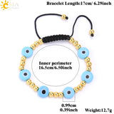 CSJA Stainless Steel Bead Bracelet Evil Eye Charm Braided Bracelet