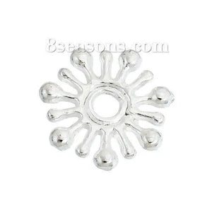 Silver Plated Spacer Beads Christmas Snowflake