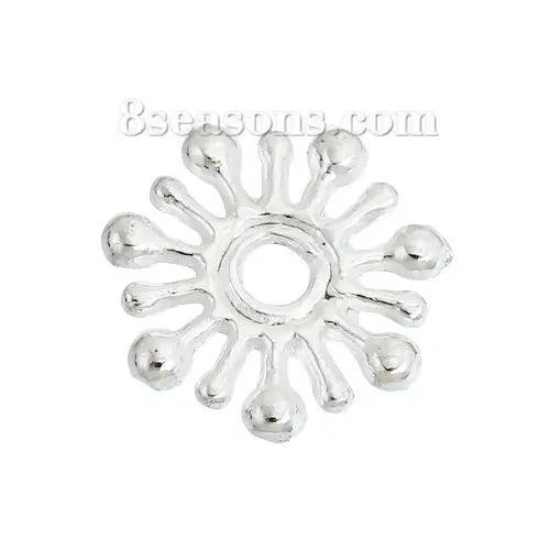 Silver Plated Spacer Beads Christmas Snowflake