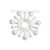 Silver Plated Spacer Beads Christmas Snowflake