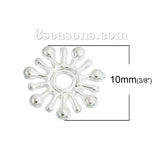 Silver Plated Spacer Beads Christmas Snowflake