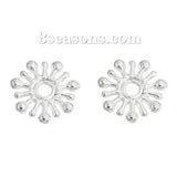 Silver Plated Spacer Beads Christmas Snowflake