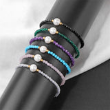 Faceted Gem Beads Bracelet Freshwater Pearl Charm Bracelet