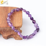 CSJA Natural Stone Bracelet Irregular Chip Beads Healing Jewelry