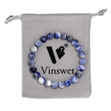 Sodalite Stone Bead Bracelet 8MM Round Stone Bangle