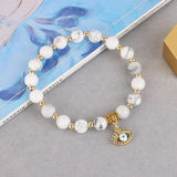 Evil Eye Pendant Bracelet Natural Stone Stainless Steel Elasticity