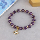 Evil Eye Pendant Bracelet Natural Stone Stainless Steel Elasticity