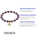 Evil Eye Pendant Bracelet Natural Stone Stainless Steel Elasticity