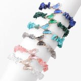 Women's Butterfly Bracelet Natural Gem Stone Chips Jewelry