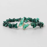 Women's Butterfly Bracelet Natural Gem Stone Chips Jewelry