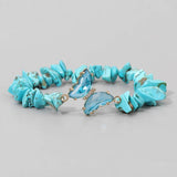 Women's Butterfly Bracelet Natural Gem Stone Chips Jewelry