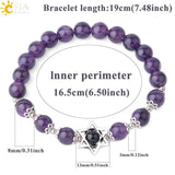CSJA Hexagram Charms Bracelet Magen Star of David Lapis 8MM Gem Bead