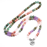 African Turquoise & Rose Quartz Bracelet Women 6MM