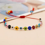 Colorful Evil Eye Glass Bead Bracelets for Women