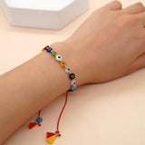 Colorful Evil Eye Glass Bead Bracelets for Women