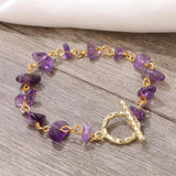 Chip Stone Beads Bracelet Green Aventurine Pink Quartzs Amethysts Bangle
