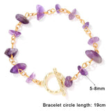 Chip Stone Beads Bracelet Green Aventurine Pink Quartzs Amethysts Bangle