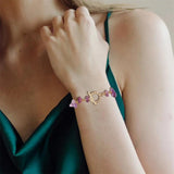 Chip Stone Beads Bracelet Green Aventurine Pink Quartzs Amethysts Bangle