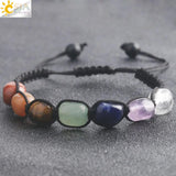 CSJA 7 Chakras Bracelets Reiki Natural Stone Braided Women Bracelet