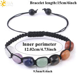 CSJA 7 Chakras Bracelets Reiki Natural Stone Braided Women Bracelet