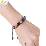 CSJA 7 Chakras Bracelets Reiki Natural Stone Braided Women Bracelet