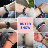CSJA 7 Chakras Bracelets Reiki Natural Stone Braided Women Bracelet