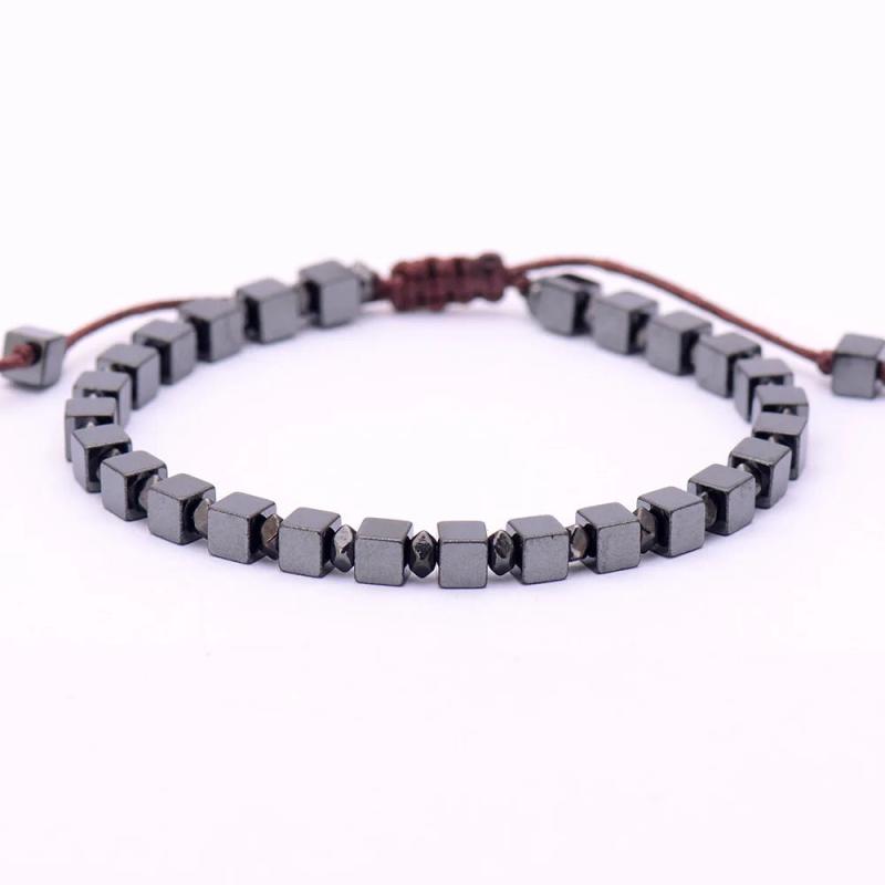 Square Hematite Beads Bracelet for Men