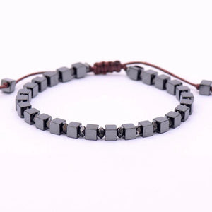 Square Hematite Beads Bracelet for Men