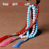10mm Turquoises Tassel Pendant Quartz Stone Bead Tasbih