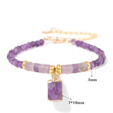 Aventurine Stone Bracelet for Women Men Rectangle Gems Charm Bangle