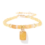 Aventurine Stone Bracelet for Women Men Rectangle Gems Charm Bangle