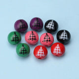 20Pcs 16mm Christmas Tree Wooden Beads Decorations Xmas Santa Claus Party