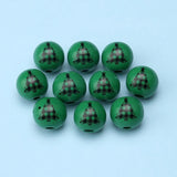 20Pcs 16mm Christmas Tree Wooden Beads Decorations Xmas Santa Claus Party