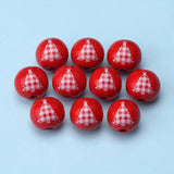 20Pcs 16mm Christmas Tree Wooden Beads Decorations Xmas Santa Claus Party