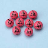 20Pcs 16mm Christmas Tree Wooden Beads Decorations Xmas Santa Claus Party