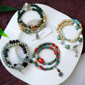 Chinese Friendship Ceramic Bracelet Bohemia Beaded Chain Gift Jewelry