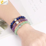 CSJA 8mm Stone Bead Bracelet with Animal Paw Charm