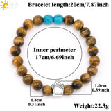 CSJA 8mm Stone Bead Bracelet with Animal Paw Charm