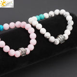 CSJA 8mm Stone Bead Bracelet with Animal Paw Charm