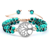 4mm Beads Bohemia Bracelet Tree of Life OM Symbol Braided Charm Bracelet