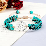 4mm Beads Bohemia Bracelet Tree of Life OM Symbol Braided Charm Bracelet