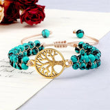 4mm Beads Bohemia Bracelet Tree of Life OM Symbol Braided Charm Bracelet